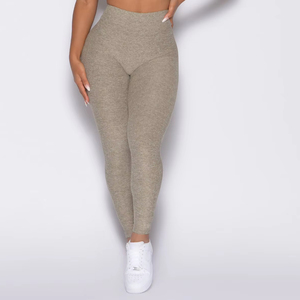 Leggings de sport durables à taille élastique, effet push-up fessier, taille haute, avec 2 poches latérales, pour femmes - Product Image 1