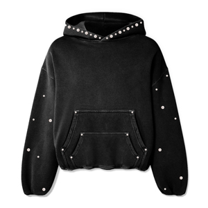 Sweat à capuche personnalisé pour homme en coton épais délavé à l'acide, coupe classique, avec fermeture éclair, style streetwear, collection automne - Product Image 1