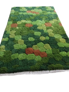 พรมปูพื้นดินเผาสีเขียวลูกคลื่นต่ำทำจากยางขนแกะสำหรับห้องนั่งเล่นห้องนอนขั้นต่ำ1ชิ้นดีไซน์แบบนามธรรมที่ทันสมัย - Product Image 2