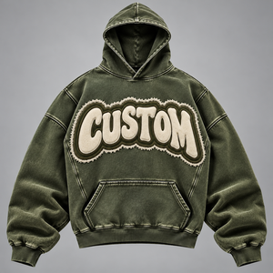 Fournisseur en gros de sweats à capuche brodés personnalisés pour hommes, en molleton avec poignets côtelés, pour marques de vêtements américaines, marque privée - Product Image 1