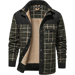 ARTIZ INTERNATIONAL Men's Plaid <b>Flannel</b> Shirt <b>Jacket</b> Removable Hoodie Thermal Fleece Lined Windproof Eco-Friendly Streetwear - Product Image 3