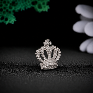 Broche Couronne de Luxe en Argent Sterling 925 avec Diamant Moissanite, Épingle de Revers Couronne Royale, Broche Tendance, Bijoux Unisexe, Vente en Gros pour Homme - Product Image 2