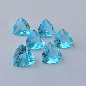 Piedra Preciosa de Cuarzo Azul de Calidad AAA+, Corte Facetado en Forma de Trillón, Calibrada, para Joyería - Product Image 2