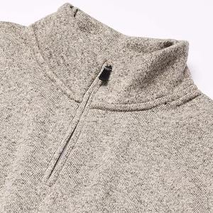 Pull en maille pour homme à manches longues avec fermeture éclair quart de tour en polaire, tricoté sur mesure, haute qualité usine - Product Image 4