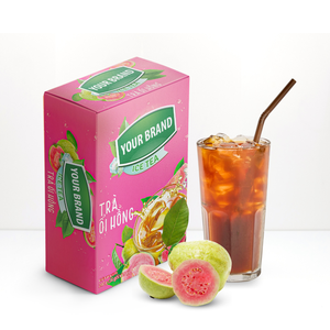Approvisionnement d'usine Fraise Thé Glacé Certifié Poudre De Thé Noir Instantané Boîtes En Papier Duplex Emballage Sachet - Product Image 5