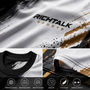 Camiseta Deportiva de Manga Corta para Hombre, 100% Algodón, Transpirable, de Secado Rápido, Corte Regular, Cuello Redondo, RICHTALK SPORTS - Product Image 6