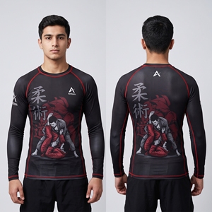 Vente en gros de Rash Guard MMA robuste à manches longues, sublimé, anti-frottement, pour l'entraînement aux arts martiaux, Fournisseur d'usine - Product Image 6