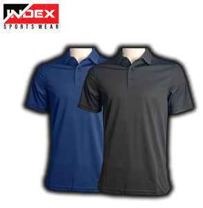 Camiseta Polo de Manga Corta Negra para Hombre INDEX, 100% Poliéster Pique, Secado Rápido, Estilo Deportivo, Corte Regular - Product Image 1