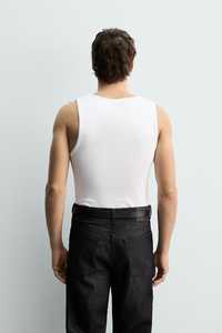 <b>Men's</b> <b>White</b> Ribbed Cotton Breathable Muscle Fit <b>Tank</b> <b>Top</b> Sleeveless OEM Custom Logo Wholesale - Product Image 4