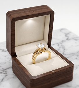 Bague de fiançailles solitaire en diamant de laboratoire taille ronde pour femme en or 18 carats, design tendance - Product Image 4