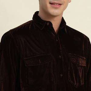 เสื้อเชิ้ตกำมะหยี่ผู้ชาย ดีไซน์หรูหรา สัมผัสนุ่มสบาย แฟชั่นทันสมัย แขนยาว - Product Image 6