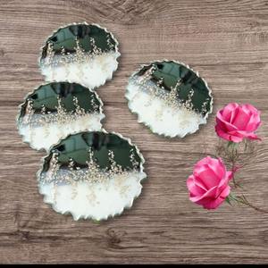 Juego de Posavasos de Resina Artística de Lujo en Oferta, Posavasos de Epoxi Duraderos, Ecológicos y Hechos a Mano para el Hogar, Bar y Restaurante - Product Image 5