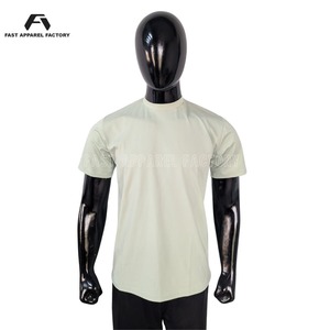 T-shirts à manches courtes 100% coton pur, coupe épaules tombantes, effet délavé, pour hommes, meilleure qualité, nouveau, anti-plis, logo personnalisé - Product Image 2