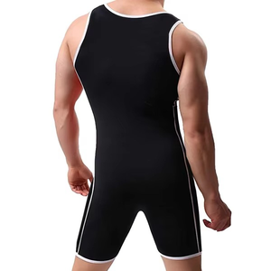 Combinaison de lutte personnalisée avec logo, extensible, respirante, légère, professionnelle, couleur noire, confortable, standard d'entraînement - Product Image 4