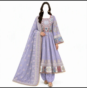 Servicio OEM: Vestidos Afganos de Cachemira de Alta Calidad para Mujer, con Encaje, Cintura Natural, Estilo Vintage, Largos hasta la Rodilla, MOQ Bajo de 20 Conjuntos - Product Image 3