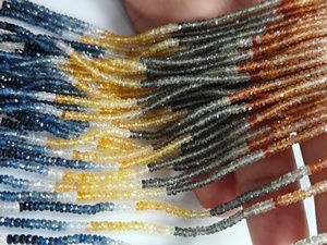 Perles Rondelles Multicolores Facettées en Saphir 2026, de 2mm à 3mm, Couleurs Mixtes, pour Colliers Perlés et Occasions Cadeaux - Product Image 5
