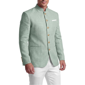 Chaqueta Tradicional Bávara para Hombre, Estilo Formal, Trachtenjacker Alemán, Cuello Alto Alpino, Cierre de un Solo Botón, Estilo Herencia - Product Image 5