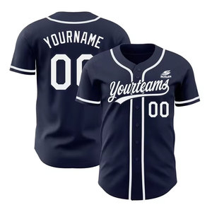 Maillot de baseball à prix imbattable, faible MOQ, 100 % polyester, antibactérien, respirant, séchage rapide, col en V, idéal pour l'entraînement et les matchs d'équipe - Product Image 1