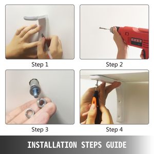 哑光黑色<span class=keywords><strong>2</strong></span>件式重型钢搁板支架450磅负载能力手动焊接三角支架，用于浮动车库家庭 - Product Image 6