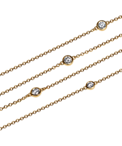 Collar con incrustaciones de diamantes redondos cultivados en laboratorio de 2.25 quilates en oro amarillo, oro rosa de 9K y 18K y platino - Product Image 5