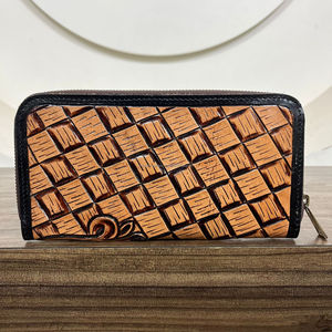 กระเป๋าสตางค์หนังแท้ยาวสำหรับผู้หญิงมีซิปสำหรับใส่บัตรเวลาเดินทางที่ทันสมัย - Product Image 5