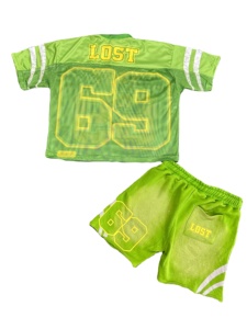 Custom Printed <b>Men</b> <b>Short</b> Sleeve Polyester Summer Outerwear <b>Set</b> Streetwear Mesh Football Jersey Crop <b>Top</b> <b>Shorts</b> Cropped Boxy Fit - Product Image 4
