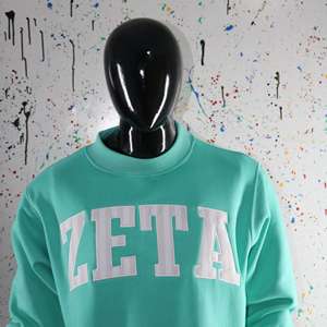 Sudadera ZETA AQUA con cuello alto 100% BLANCA con apliques bordados y cuello ancho URBAN PRODUCTIONS - Product Image 4