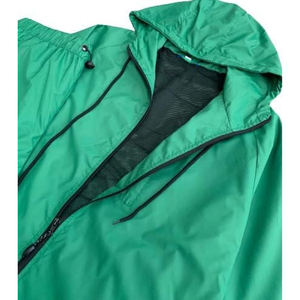 Customized WholesUnisex Green Hooded Lightweight Waterproof 100% Cotton Anti-Uv <b>Jacket</b> Drawstring Closure Casual Winter Wear - Product Image 2