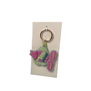 Porte-monnaie écologique en perles colorées, porte-clés décoratif fait main, pendentif de sac, breloque brodée perlée tendance, poupée cochon - Product Image 1