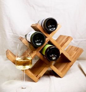 Organizador de vinos de bambú premium para comedor, accesorio de servicio de vinos, estante de madera para licor, decoración de barra, soporte para colección de vinos - Product Image 1