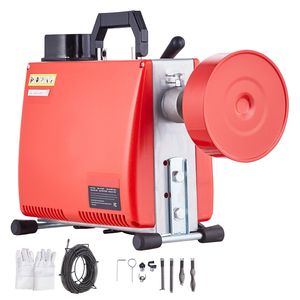 Sonda Elettrica per Fognature da 250W, 20m x 5/8 Pollici, Macchina Puliscitubi con Alimentazione Manuale, 7 Lame, 2 Cavi in Acciaio - Product Image 1