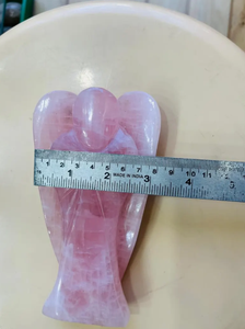 Grande décoration artisanale en cristal de quartz rose, ange de poche pour la maison, la voiture et le bureau - Product Image 6