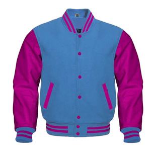 Chaqueta Universitaria de Lana de Alta Calidad con Mangas de Cuero, Logotipo y Colores Personalizados, Chaqueta de Béisbol Universitaria para Hombre - Product Image 3