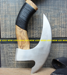 Custom Handmade Damascus Steel Hunting Hand Forged <b>Camping</b> <b>Axe</b> Outdoor and Pizza Cutter Kitchen Knife - Product Image 2