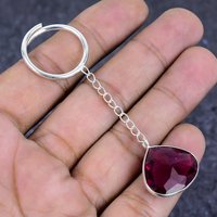 Chaîne de pull en argent plaqué 925 avec pendentif en cristal taille poire et rubellite rose facettée, style mariage mignon, bijou unisexe, cadeau