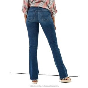 Women's High Waist Mid Four Seasons <b>Casual</b> Slim Denim Pants Hip Lift Straight Jeans Comfortable Daily Office Staff Trousers - Product Image 2