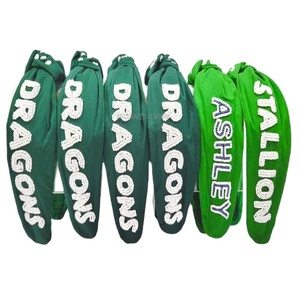 Dragons Sports Team Bandeau noué perlé personnalisé Meilleure combinaison de couleurs pour femmes et enfants Bandeau bling tendance - Product Image 1