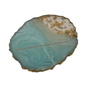 Posavasos de té y café de forma redonda de resina epoxi de diseño real para cocina y mesa al mejor precio - Product Image 1