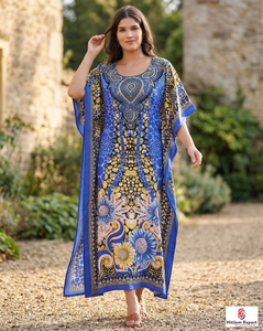 Printed Women <b>Kaftan</b> Dress Comfortable Loose Fit <b>Summer</b> Beach Wear Stylish Island Vacation Bulk Manufacturing Supply - Product Image 1