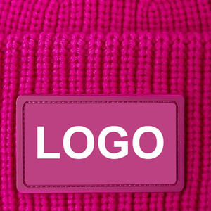 Gorro de Punto Rosa Unisex para Adultos, Gorro de Invierno de Color Sólido con Puño Acanalado, Material Acrílico, Estilo Casual Urbano - Product Image 3