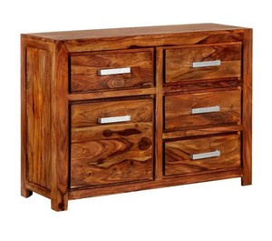 Commode à 5 tiroirs en bois massif |   Armoire de rangement rustique pour chambre à coucher |   Meubles en bois et autres articles de décoration intérieure en gros - Product Image 6