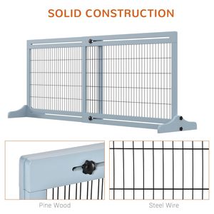 Cancelletto per Animali Domestici Extra Largo 183 cm L x 70 cm A, Recinzione Regolabile in Metallo per Cani e Gatti, Blu-Grigio con Chiusura a Bottone - Product Image 6