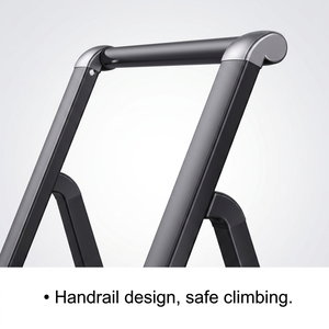 บันไดพับอุตสาหกรรม 3 ขั้น บันไดเหล็กพร้อมราวจับ แผ่นกันลื่น OEM เวียดนาม - Product Image 2