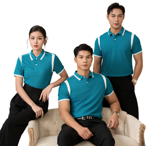 Polo de Uniforme para Hombre y Mujer, Camisa de Algodón de Primera Calidad, 210g, Bloque de Color Único, Diseño de Axila, Logotipo Personalizado de Empresa, Venta Al por Mayor - Product Image 1