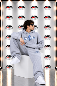 Ensemble de survêtement graphique gris pour homme, 2 pièces, sweat-shirt à capuche et pantalon de survêtement, ensemble streetwear et sportswear - Product Image 2