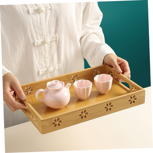 Premium Handmade Wooden Serving Tray for Kitchen Dining <b>Coffee</b> <b>Table</b> Breakfast Serving <b>Rustic</b> Farmhouse Style Trays - Product Image 4