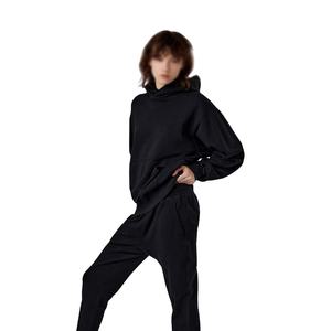 Produit vente chaude femmes sweats à capuche pantalons de survêtement femmes deux pièces couleur unie pulls veste tenue décontracté - Product Image 5