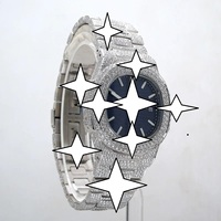 Montre de luxe édition limitée en acier inoxydable avec mouvement automatique japonais, affichage analogique-numérique à 12 heures, sertie de moissanite style Hip Hop