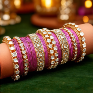 Fashion Jewelry <b>Sets</b> Sparkling Austrian Stone Fancy <b>Bangles</b> for Wedding & Festive Wear - Product Image 3