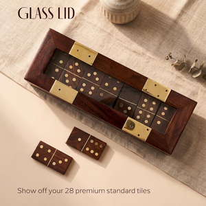 Jeu de dominos en bois, dominos personnalisés - Bois de rose, 28 tuiles avec double six - Product Image 3